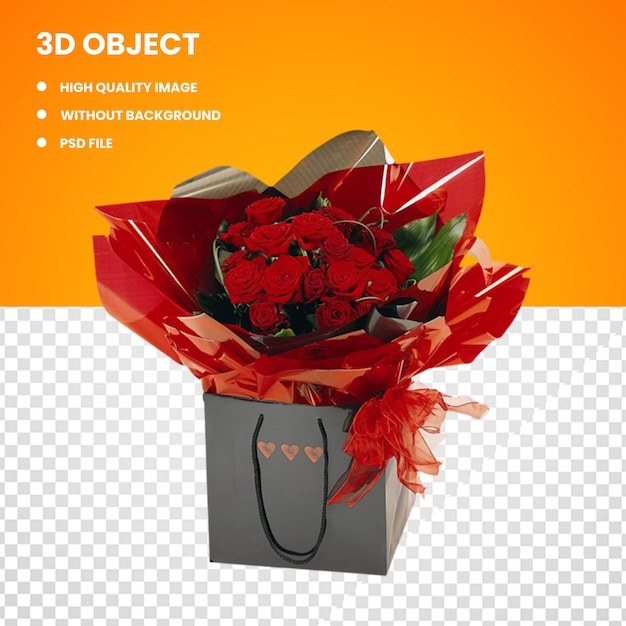 PSD valentine's day flower bouquet gift floristry