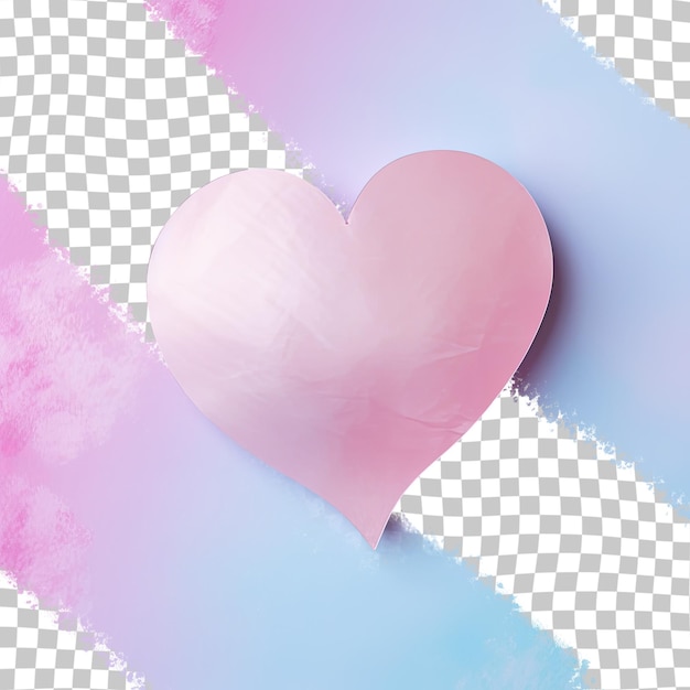 PSD valentine s day greeting card with heart on a transparent background