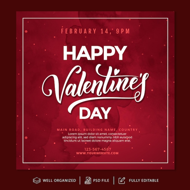 Valentine's Day Instagram Post and Banner Template