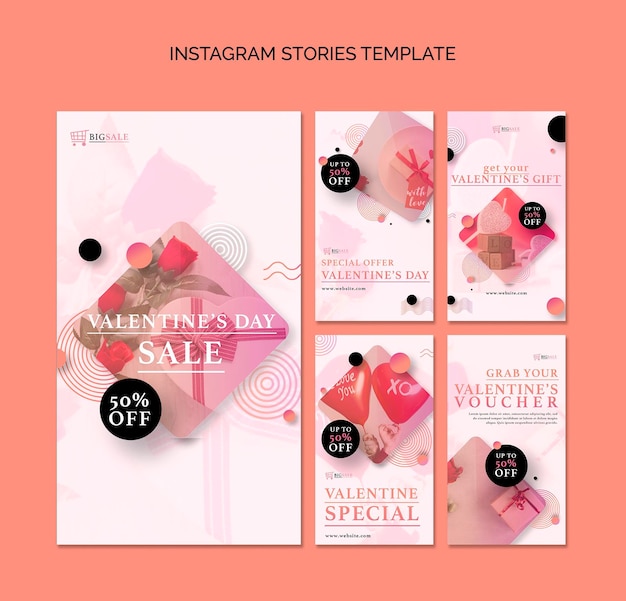 PSD valentine's day instagram stories with photo