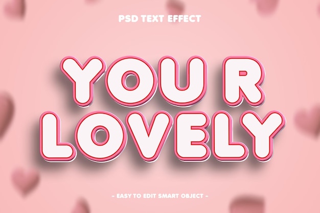 Valentine's day love editable text effect