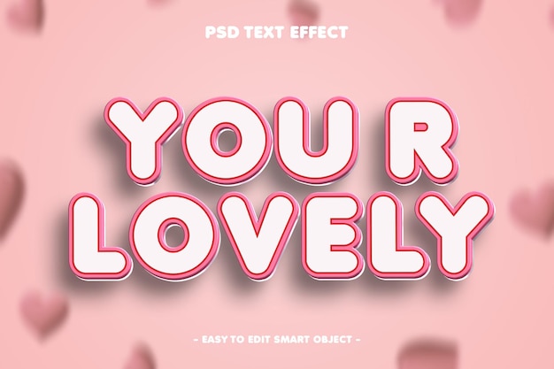 PSD valentine's day love editable text effect