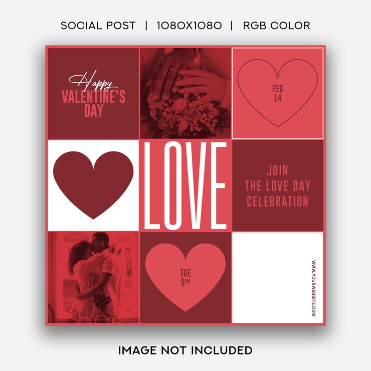 PSD день святого валентина love social post template