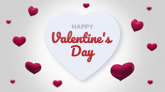 PSD san valentino mockup 3d rendering design