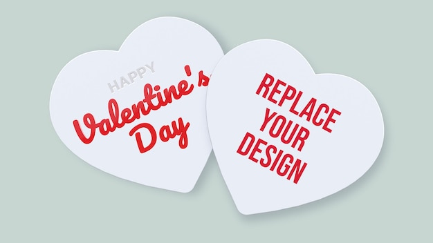 PSD valentine's day mockup 3d rendering design