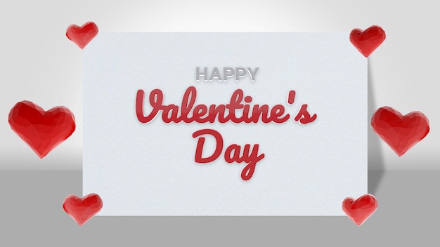 Valentine's Day Mockup 3D Rendering Design