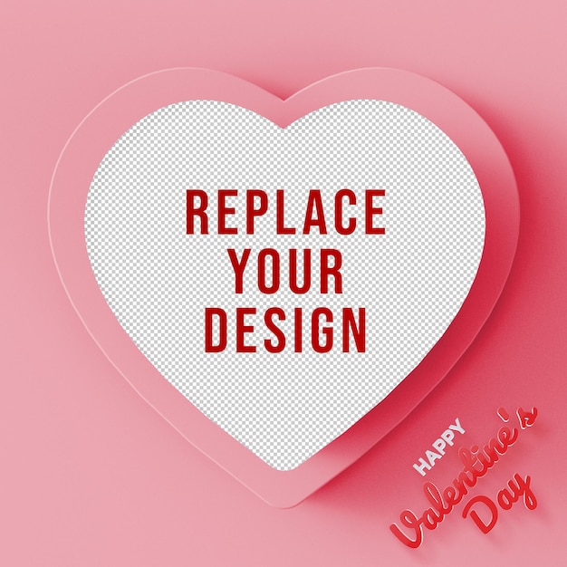 PSD san valentino mockup 3d rendering design