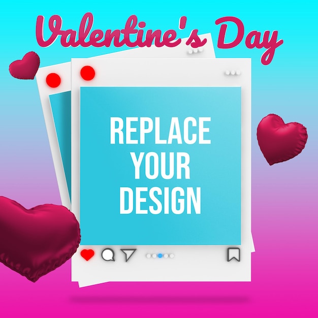 PSD valentine’s day mockup design