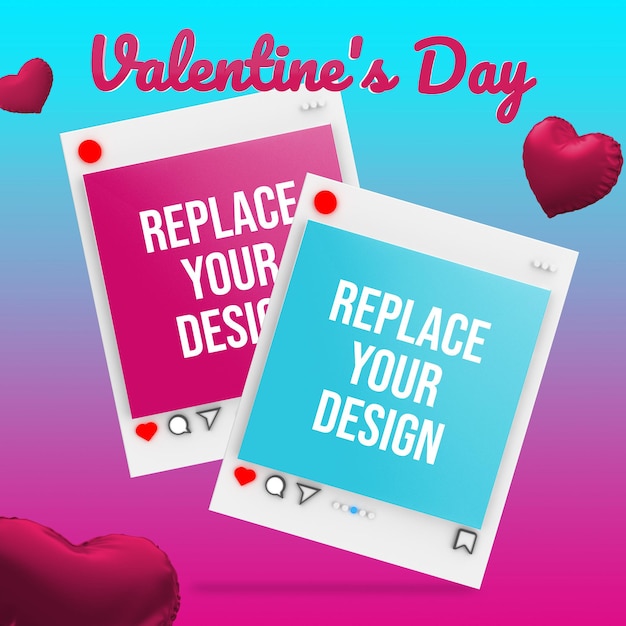 Valentine’s day mockup design