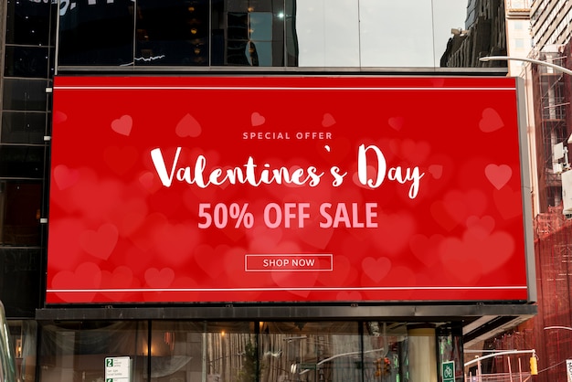 PSD valentine's day offer with mock-up