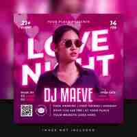 PSD valentine's day party flyer social media post and web banner template