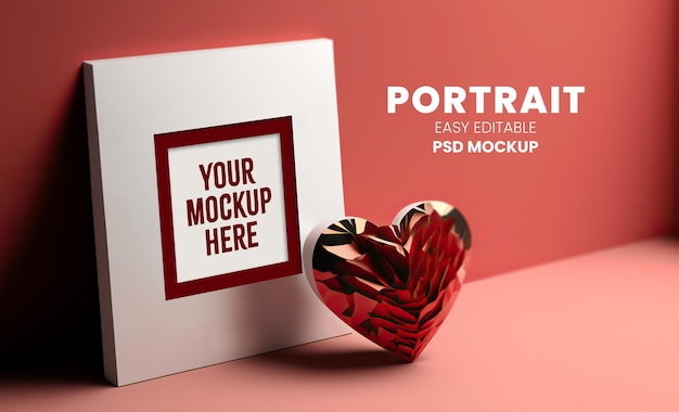 Valentine's day portrait mockup