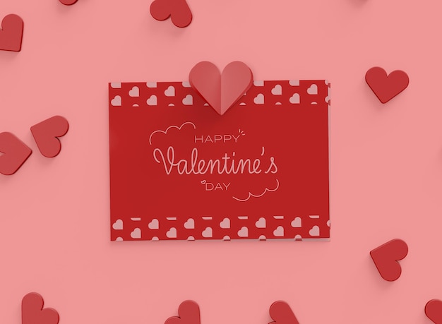 PSD mockup di cartolina di san valentino