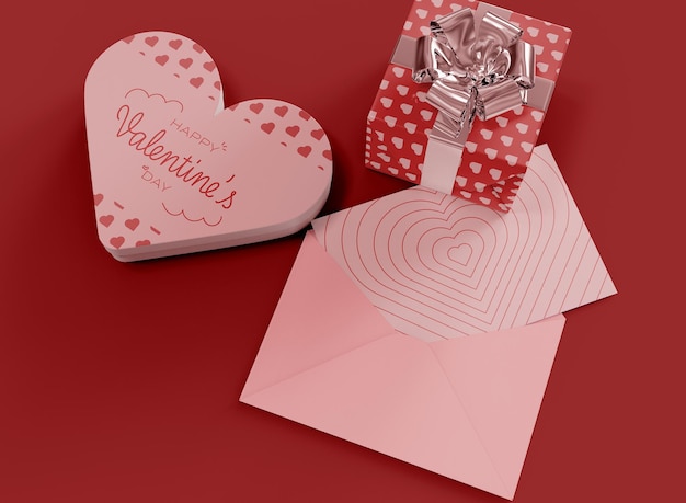 Mockup di cartolina di san valentino