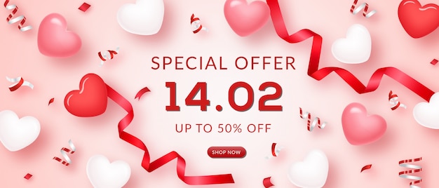 PSD valentine's day sale banner