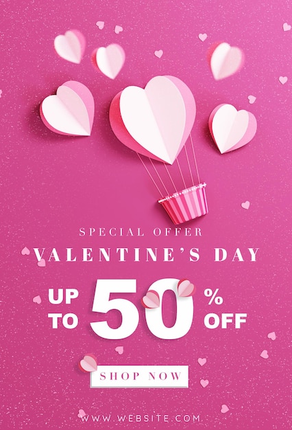 Valentine's day sale promotion card design