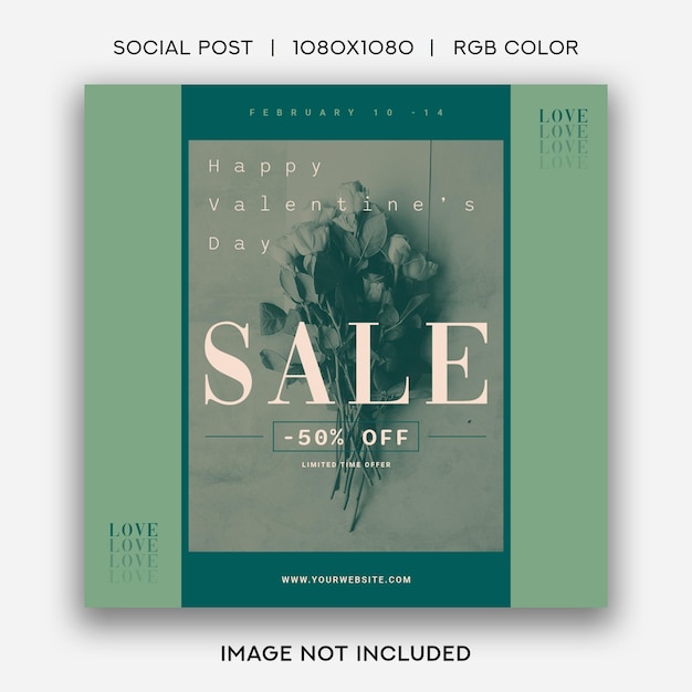 Valentine's day sale social post template