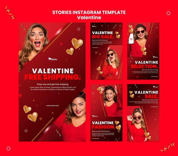 PSD storie di social media di vendita di san valentino