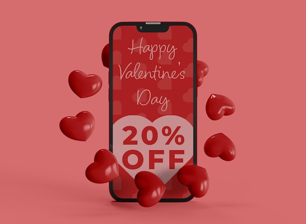  Valentine's Day Smartphone Mockup