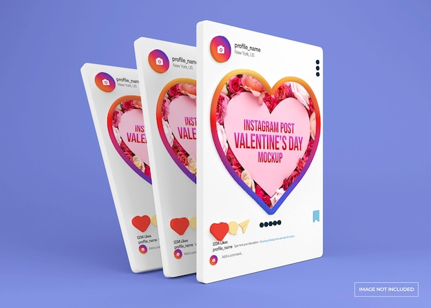 Mockup di post sui social media di san valentino