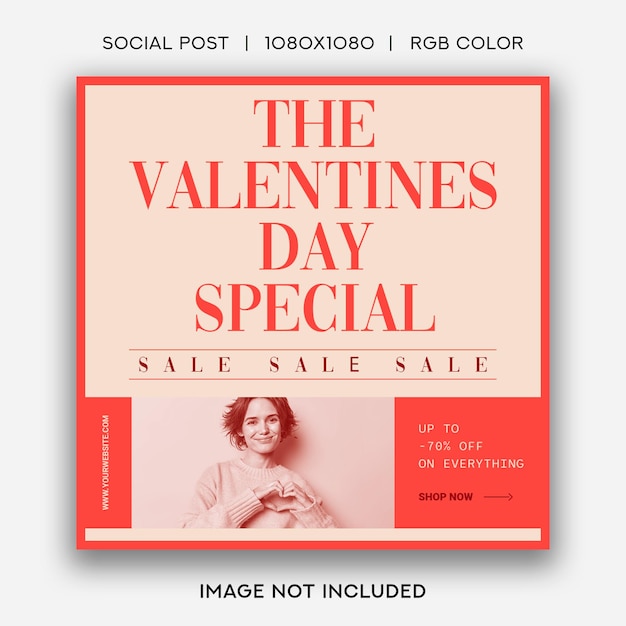 PSD 발렌타인 데이 특별 이벤트 소셜 게시물 템플릿