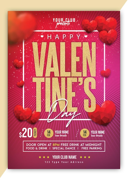 PSD valentine's day speciale evenement flyer