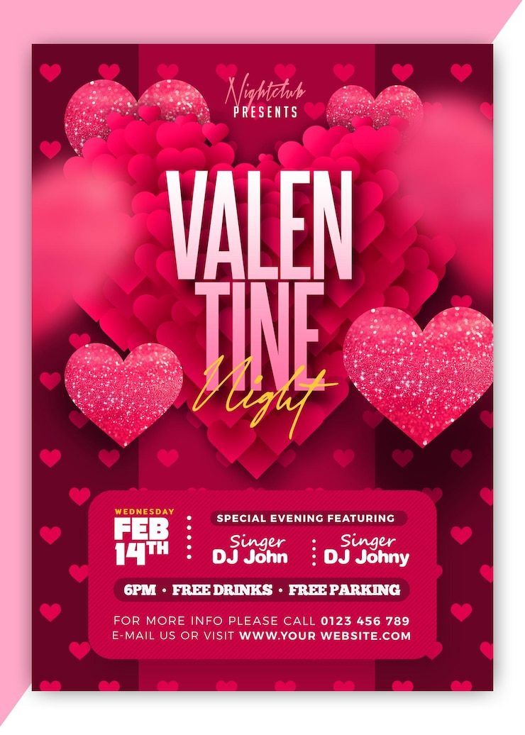 PSD valentine's day speciale evenement partij flyer