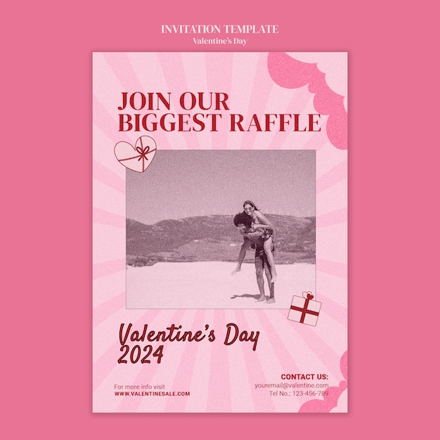 PSD valentine's day vacation template design