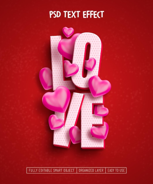 Valentine's love editable text effect