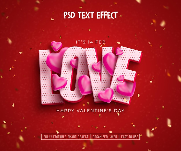 Valentine's love editable text effect