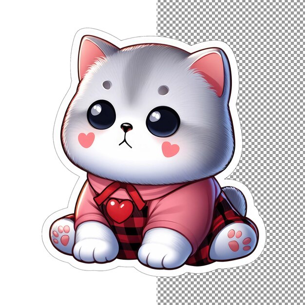 PSD valentine's velvet romantic cat charm sticker