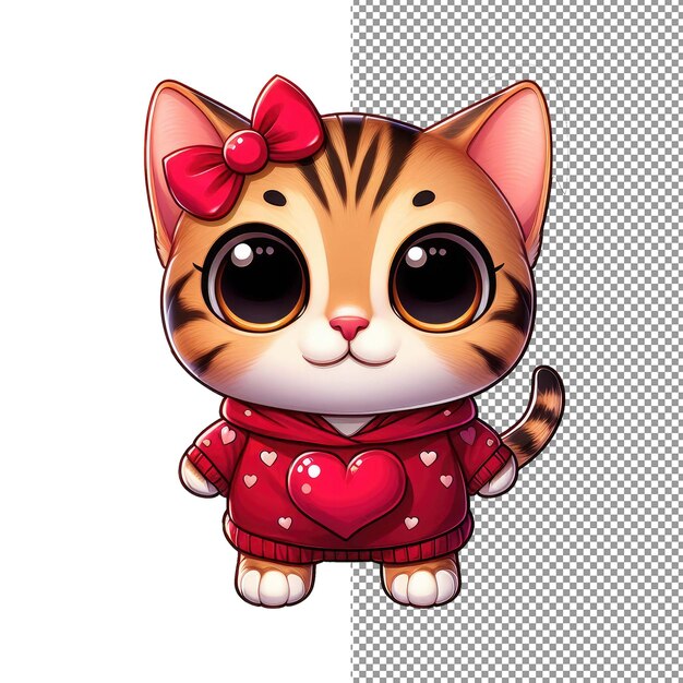 PSD valentine's velvet romantic cat charm sticker