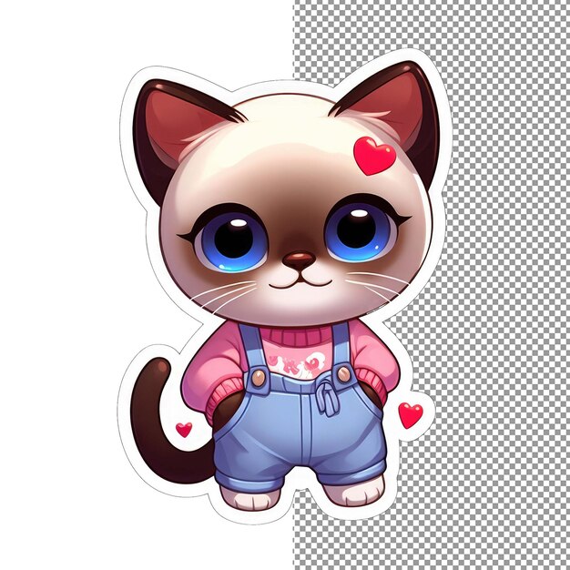 PSD valentine's velvet romantische katten charme sticker