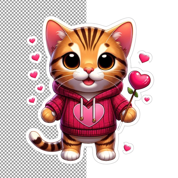 PSD valentine's velvet romantische katten charme sticker