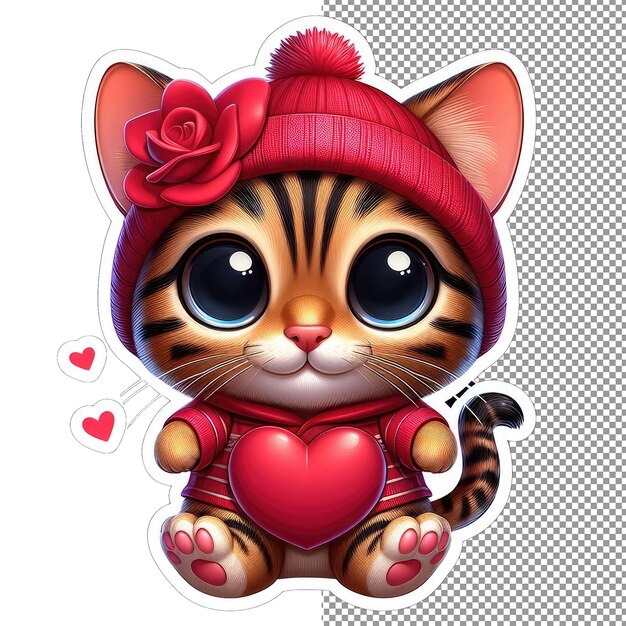 PSD valentine's velvet romantische katten charme sticker