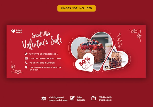 Valentine's verkoop facebook cover banner