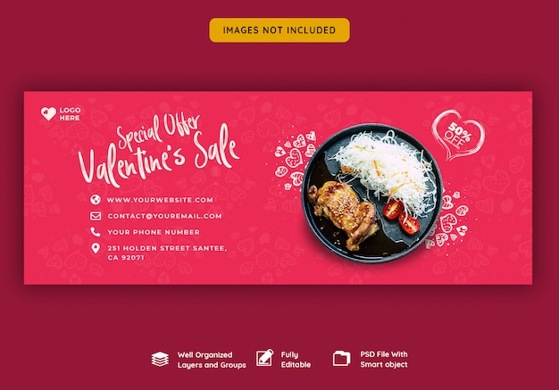 Valentine's verkoop facebook cover banner