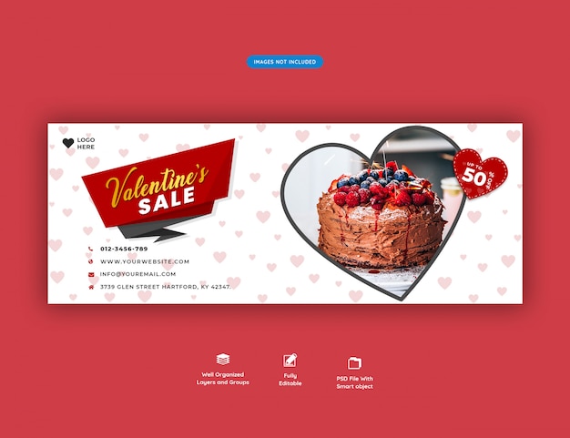 Valentine's verkoop facebook cover banner