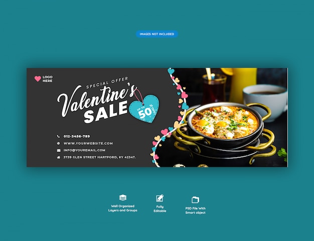 PSD valentine's verkoop facebook cover banner