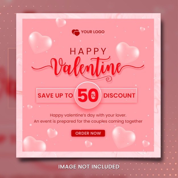 PSD valentine sale banner template