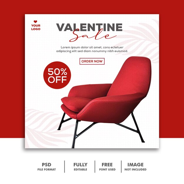 Valentine sale post for social media