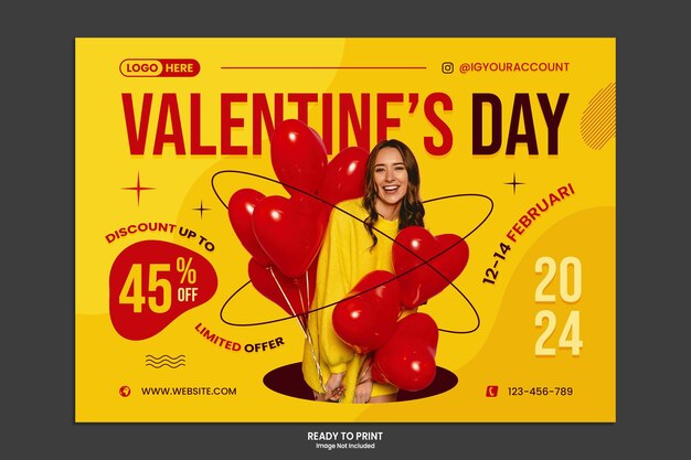 PSD template per i social media di san valentino