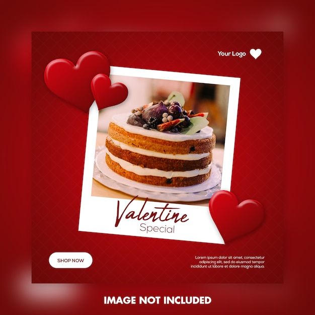 Valentine speciale cake instagram postsjabloon