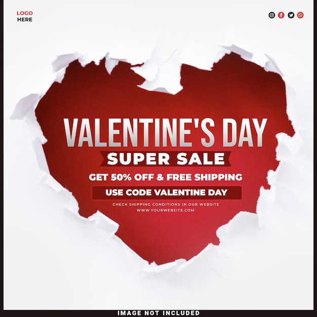 valentine super sale ad post design