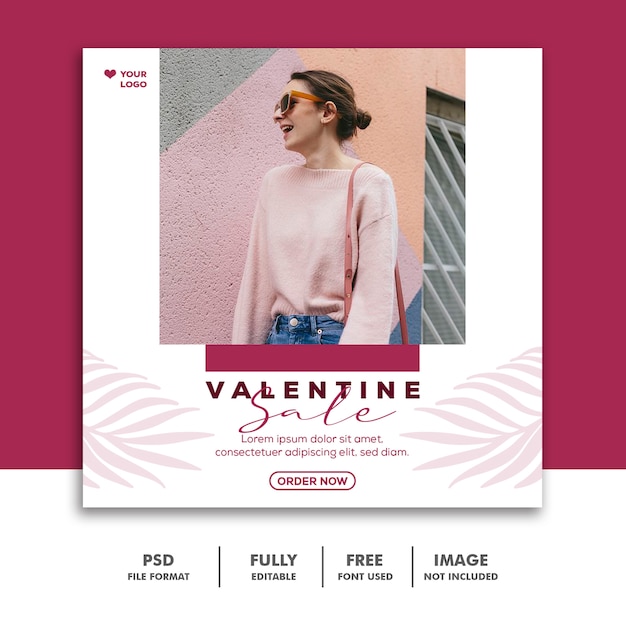 Valentine-verkooppost voor sociale media