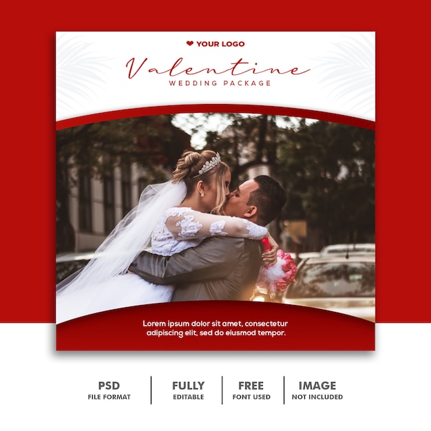 Valentine wedding banner template