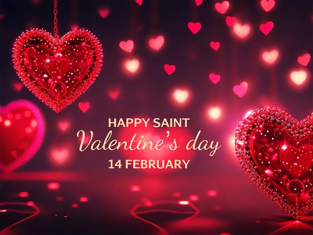 PSD valentine039s day background with hearts