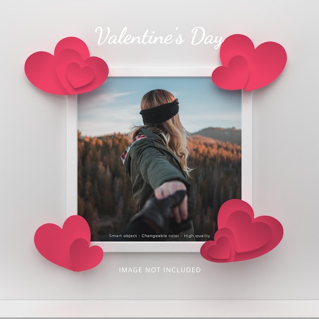 valentine39s day photo frame mockup or social media post