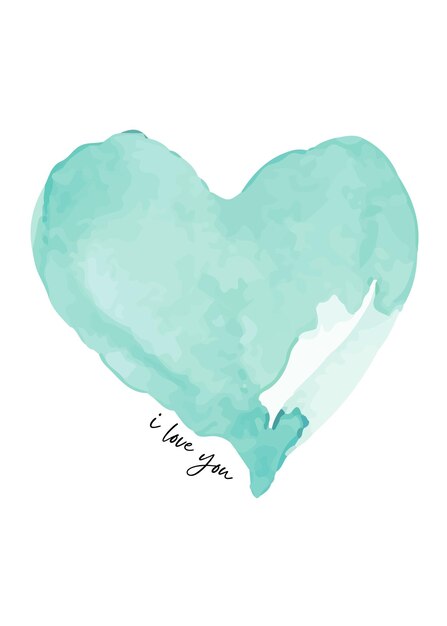 PSD valentines card design watercolor heart