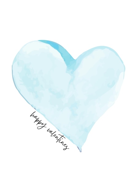 PSD valentines card design watercolor heart